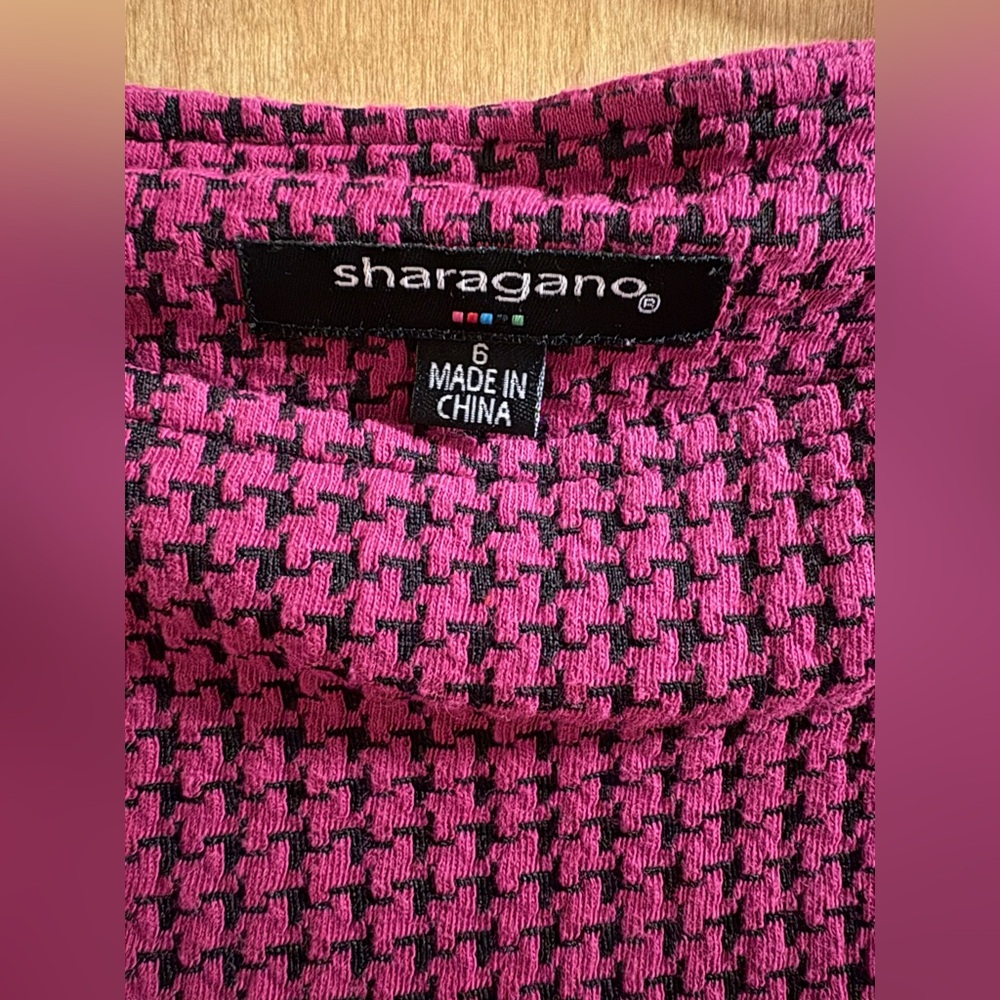 Sharagano Pink Houndstooth Dress - Picture 5 of 8